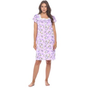 Casual Nights Women's Super Soft Yummy Nightshirt, Short Sleeve Nightgown, Night Dress with Fun Prints & Patterns - 1 of 4