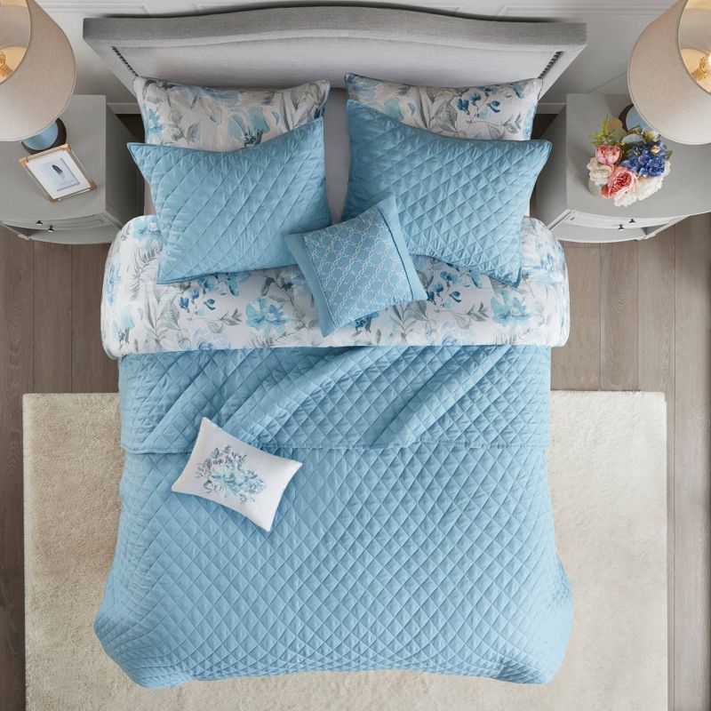 Elian Comforter and Coverlet Set Blue, 6 of 19