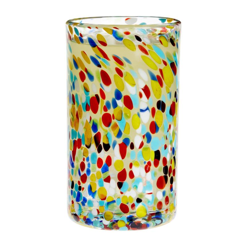 Okuna Outpost Set of 6 Hand Blown Drinking Glasses, Confetti Rock Glassware for Cocktails, 14 oz, 5 of 9