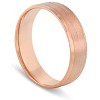 Pompeii3 10k Rose Gold Mens Brushed Beveled Edge Comfort Fit Wedding Band - 3 of 4