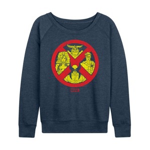 Women's - Marvel - X-Men Logo Characters Lightweight French Terry Wide Neck Long Sleeve Shirt - 1 of 4