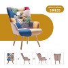 FERPIT Upholstered Wingback Accent Chair with Rubberwood Legs & Levelers, Color/Accent - image 3 of 4