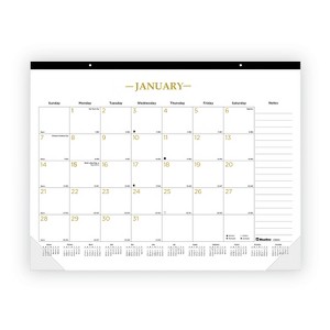 Gold Collection Monthly Desk Pad Calendar, 22 x 17, White/Gold Sheets, Black Headband, 12-Month (Jan to Dec): 2026 - 1 of 4