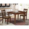 HomeStock 3-Piece Mahogany Finish Rectangular Solid Wood Top with Butterfly Leaf Dining Table Set - 2 of 4