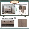 PAGED Rustic Storage Ottoman with 2 Drawers & Removable Basket, Entryway Bench with Removable Cushion, Acacia Shoe Bench, Ottoman Foot Rest - 4 of 4