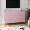 6 Drawer Dresser, Modern 6 Drawer Dresser for Bedroom with Gold Handle and Large Drawer, Wood Double Chest of Drawers and Storage Organizer - 4 of 4