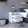 GlasFlength Nightstands Modern Two Drawer Bedside Table with Metal Handles Simple Design for Bedroom Storage, White, 15.7"*14.7"*19.9" - 2 of 4