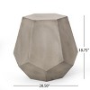 CAVINAS Modern Light Gray Outdoor Side Table,20.5"x18.5"x18.75" Concrete Patio End Table,Geometric Small Outdoor Table for Garden,Patio - 2 of 4