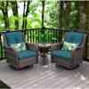 CAVINAS Patio Conversation Sets with Coffee Table, Wicker Outdoor Swivel Chairs, Modern Patio Furniture Set for Backyard, Blue+Gray - 2 of 4