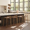 Okak Natural Blonde Ash Wood Counter Height Bar Stools for Dining Rooms,Minimalist Low Back Counter Bar Stools Without Arm - 3 of 4