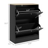 Vynxaria Modern Slim Shoe Cabinet for Entryway with 2 Flip Drawers - Black, 23.6" W x 9.4" D x 31.5" H - 4 of 4
