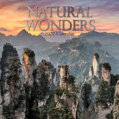 The Gifted Stationery 2021 - 2022 Nature Monthly Wall Calendar, 16 Month, World Natural Wonders Travel Theme with Reminder Stickers, 12 x 12 in