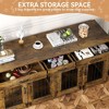 Double Dog Crate Furniture, 71 in  Indoor Wooden Dog Kennel with Removable Divider, 3 Drawers, for Medium Large Breeds, Brown+White - 4 of 4