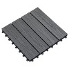 SEVOBAL 11 Pack Carpet Tiles 12" x 12" Interlocking Outdoor Flooring Anti Slip Easy Install for Patio Balcony Garden, Gray, 4.6"*4.6"*0.35" - 4 of 4