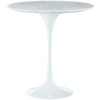 Lippa 20" Marble Side Table White - Modway: Durable Aluminum Pedestal Base, No Assembly Required - 2 of 4