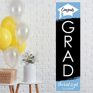 Big Dot of Happiness Light Blue Graduation Party Door Decoration - Vertical Banner - 1 of 4
