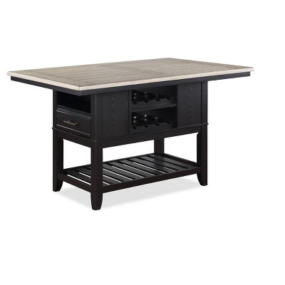 NicBex Dining Table Counter Height Table with Storage Drawers Open Shelf for Kitchen and Dining Room