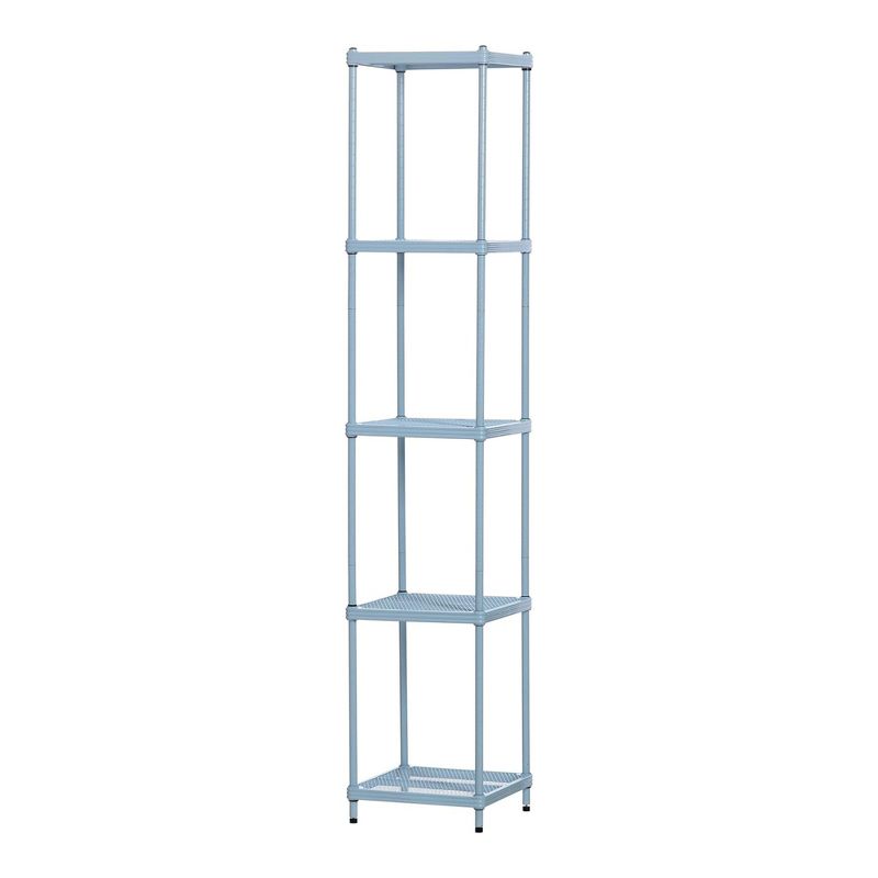 Design Ideas MeshWorks 5 Tier Full Size Metal Storage Shelving Unit Tower for Kitchen, Office, or Garage Organization, 13.8” x 13.8” x 70.9”, Sky Blue, 1 of 7