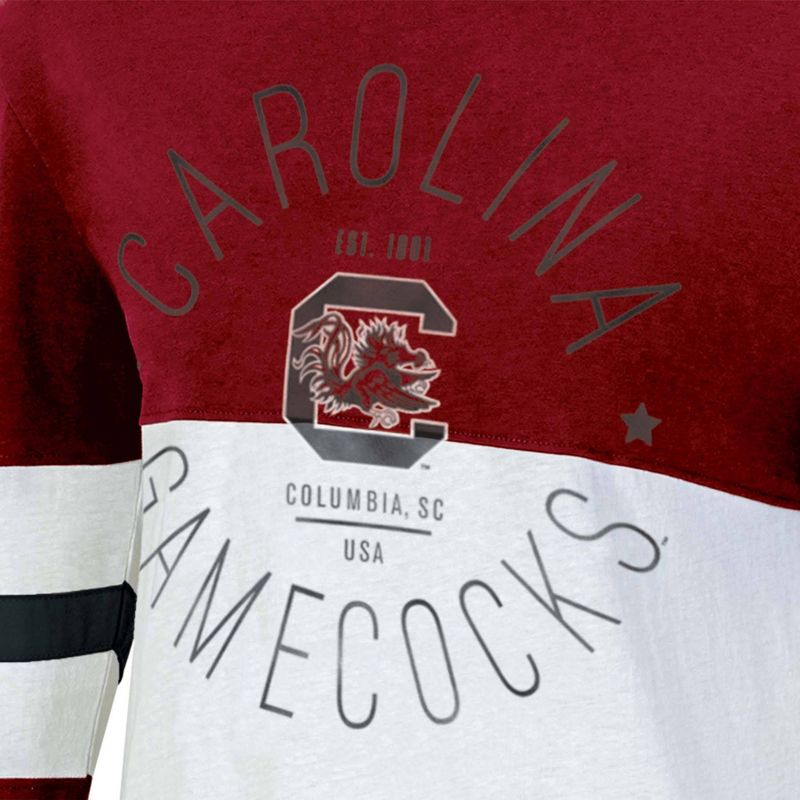 NCAA South Carolina Gamecocks Women&#39;s Long Sleeve Color Block T-Shirt, 3 of 4