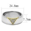 Slickblue Stainless Steel Two-Tone Ring, Clear CZ, Men’s Fashion Band, Pave Design, Gold, Sizes 8-11 - 3 of 4