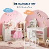 Garvee 2-in-1 Kids Vanity with Detachable Top, Vanity Table and Chair Set with Mirror and Lights, 3-Drawer Makeup Desk Dressing Table for Little Girls - 2 of 4