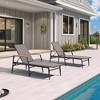 PURPLE LEAF Outdoor Chaise Lounge Chair Set of 2 Patio Pool Lounger Chairs with Wooden Armrest Sunbathing Tanning Recliner for Outside Backyard - 2 of 4