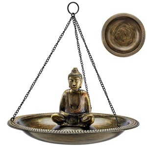 Good Directions 22" Copper Hanging Buddha Bird Bath - Orange - 1 of 4