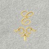 Linum Home Textiles 100% Turkish Cotton MONICA Gold Thread 2PC Embellished Washcloth Set - 3 of 3