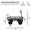 Steel Garden Cart, Heavy Duty 300 LBS Folding Utility Wagon with Removable Sides to Convert into Flatbed, Mesh Lawn Cart with 180° Rotating Handle - 2 of 4