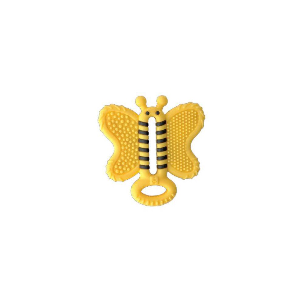 Photos - Rattle / Teether Malarkey Kids Tooth Brush Teether - Bee Brush: Sensory Development, BPA-Free, Silicone, Baby Teether