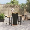 vidaXL Patio Bar Set Kitchen Bar Table Set Poly Rattan and Solid Wood Acacia - Black 2-Piece - 2 of 4
