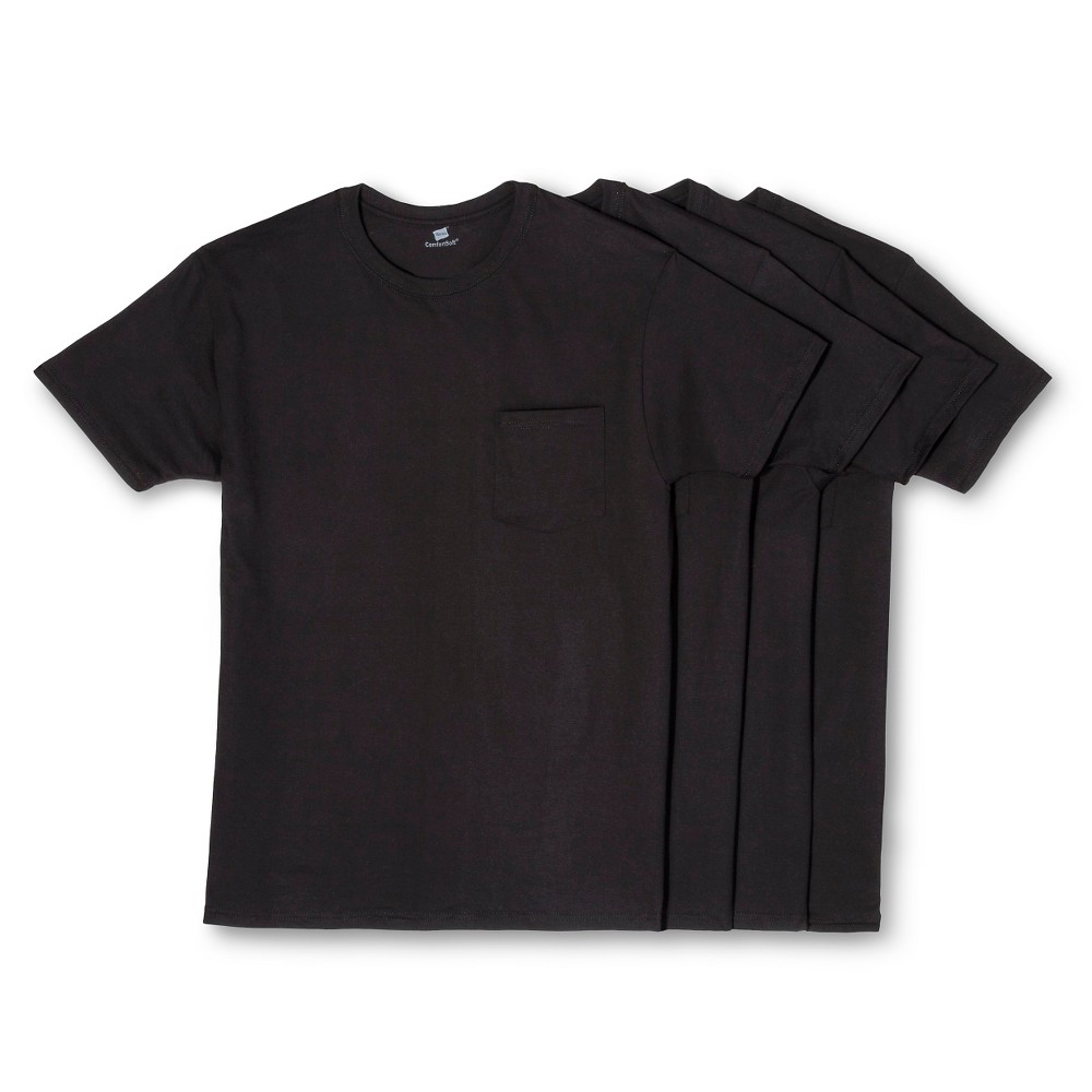 UPC 075338622330 product image for Hanes Men's Dry Pocket Tee Undershirts 4Pack - Black Medium | upcitemdb.com