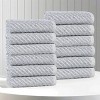 Viscose Cotton Blend Medium Weight Soft Textured Diagonal Ribbed Towel Set by Blue Nile Mills - 2 of 4