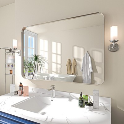 Organnice Aluminum Frame Bathroom Vanity Mirror with Clear Glass