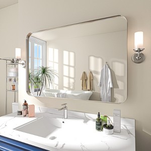 Organnice Aluminum Frame Bathroom Vanity Mirror with Clear Glass - 1 of 4