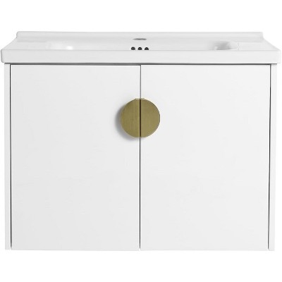 Floating Bathroom Vanity with Soft Closing Door, Combo Cabinet Undermount Sink, Storage Cabinet Modern Bath Vanity with Replaceable Metal Handles