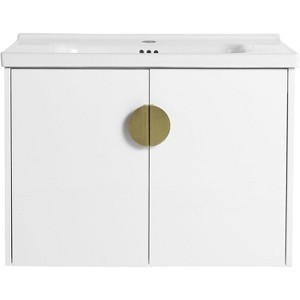 Floating Bathroom Vanity with Soft Closing Door, Combo Cabinet Undermount Sink, Storage Cabinet Modern Bath Vanity with Replaceable Metal Handles - 1 of 4