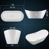 Whizmax Freestanding Bathtub, White Acrylic Streamline Stand Alone Soaking Bath Tubs for Adult with Overflow and Drain in Chrome - 3 of 4