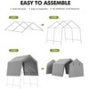 Carport Storage Shed,Portable Garage with Roll-up Zipper Door,Heavy Duty Waterproof Tarp,Storage for Motorcycle,Bike, Firewood,Garden Tools - 2 of 4