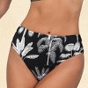 Women's Tropical Palm Leaf Print High-Waisted Bikini Bottoms - Cupshe - 2 of 4