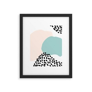 11"x14" Aleeya Jones Modern Minimalistic Shapes Blue Black Framed Canvas Wall Art - Deny Designs - 1 of 4