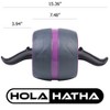 HolaHatha Portable Exercise Abdominal Core Building Workout Stainless Steel Non Slip Ab Roller Wheel with Knee Pad for Home Gym Fitness, Purple - image 4 of 4