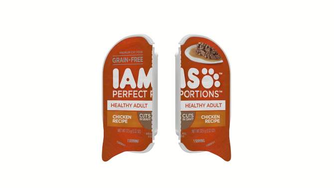 IAMS Perfect Portions Grain Free Cuts In Gravy Premium Adult Wet Cat Food Chicken Recipe - 2.64oz, 2 of 8, play video