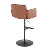30" Faux Leather Contemporary Swivel Adjustable Barstool with Padded High Back and Built-In Footrest, Set of 2 - 4 of 4