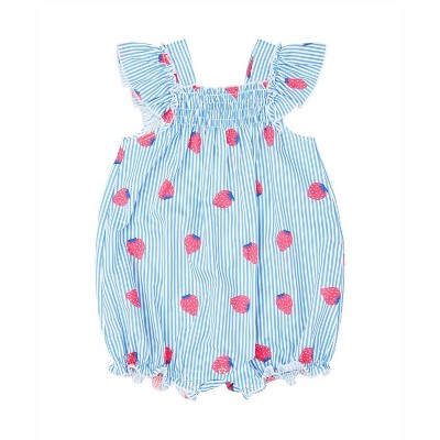 Girl ' Strawberry Striped Romper - Petit Confection