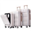 BEAFUP Luggage Sets 3 Piece, 20-inch with USB Port and front opening design, ABS Hard Shell Luggage with Spinner Wheels, Cup Holder - 2 of 4