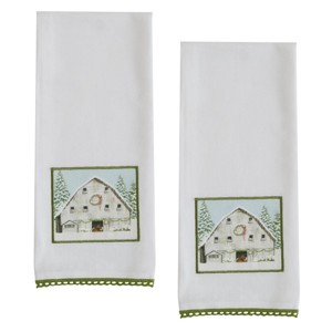 Park Designs Christmas Barn Patch Dishtowel Set of 2 - 1 of 4