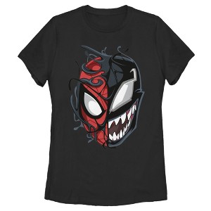 Women's Marvel Spider-Man Venom Mask Split T-Shirt - 1 of 3