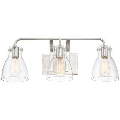 Elegant Brushed Nickel 29" Wall Light with Clear Glass Shades