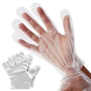 Juvale 100-Pack Disposable Food Safe Gloves for Cooking, Kitchen Prep and Baking (One Size Fits Most, Clear) - 1 of 4